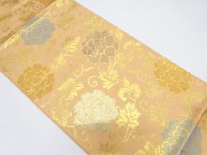 リサイクル　花唐草模様織り出し袋帯